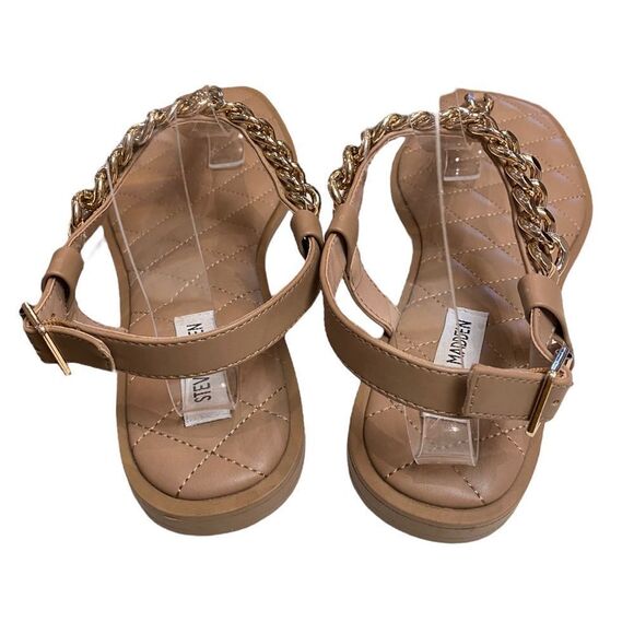 STEVE MADDEN Unlock Women's Nude Gold Chain Thong Sandals 9.5 - Picture 5 of 6